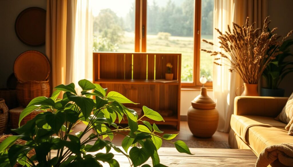 natural elements in living room